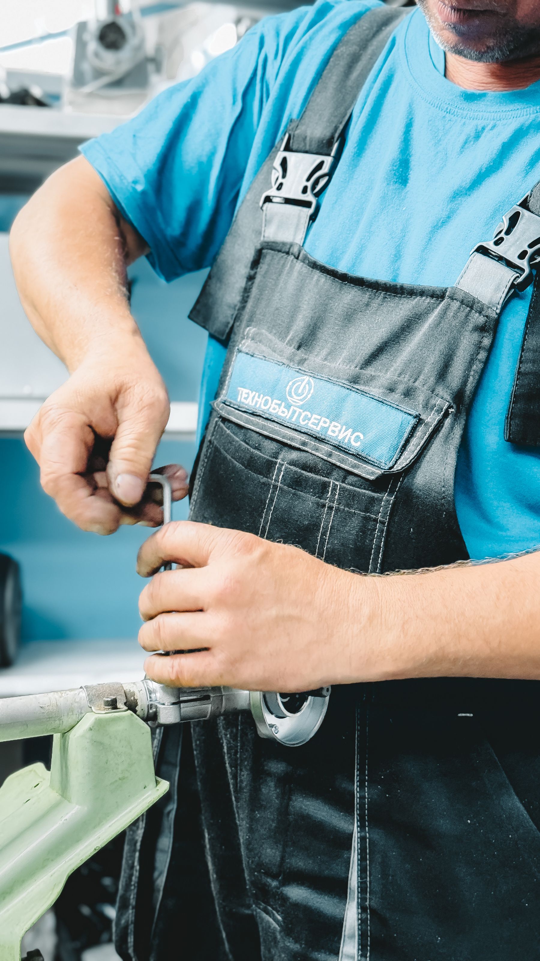 Professional plumber at work